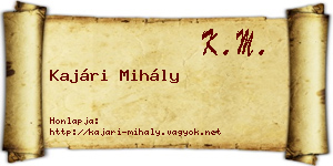 Kajári Mihály névjegykártya